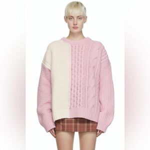 Stine Goya Blanci chunky cable knit colored block wool blend oversized Sweater